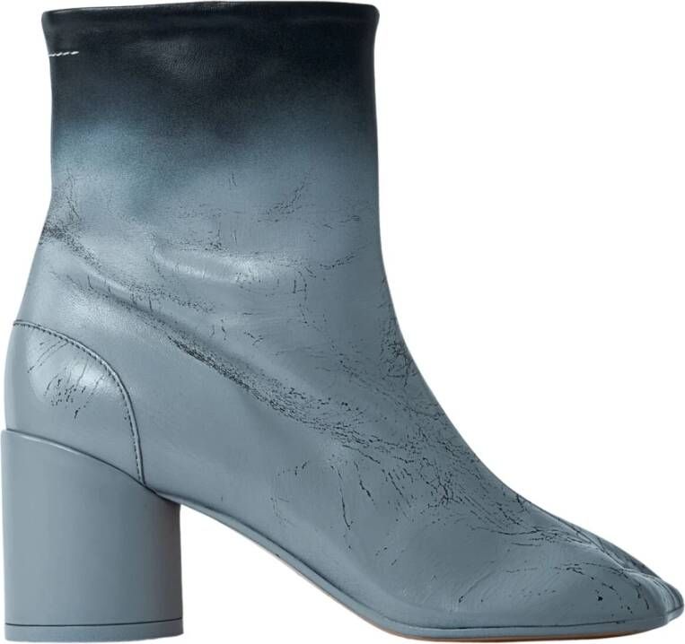 MM6 Maison Margiela Gedistresseerde Anatomische Laarzen met Gebogen Neus