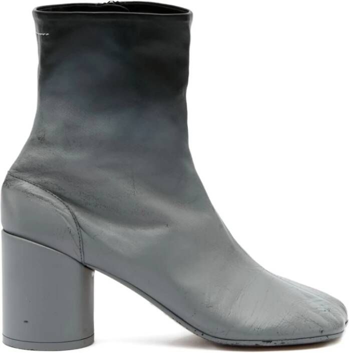 MM6 Maison Margiela Grijze Tabi Teen Chunky Hak Schoenen