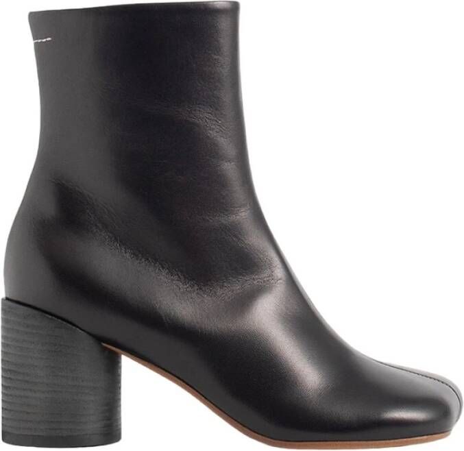 MM6 Maison Margiela Beige-Wierook Leren Anatomische Enkellaarzen Beige Dames - Foto 3