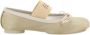 MM6 Maison Margiela Iconische Geborduurde Ballerina's met Leren Blokhak Beige Dames - Thumbnail 16
