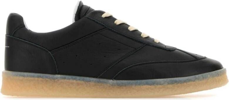 MM6 Maison Margiela Klassieke Zwarte Lederen Sneakers Black Heren