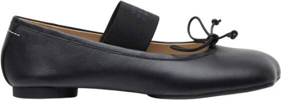 MM6 Maison Margiela Zwarte leren anatomische ballerina's Black Dames
