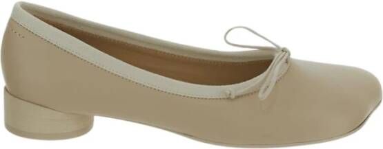 MM6 Maison Margiela Leren Anatomische Ballerina's Beige Dames