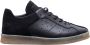 MM6 Maison Margiela Leren Court Sneakers Ronde Neus Vetersluiting Black Heren - Thumbnail 4