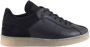 MM6 Maison Margiela Leren Court Sneakers Ronde Neus Vetersluiting Black Heren - Thumbnail 1