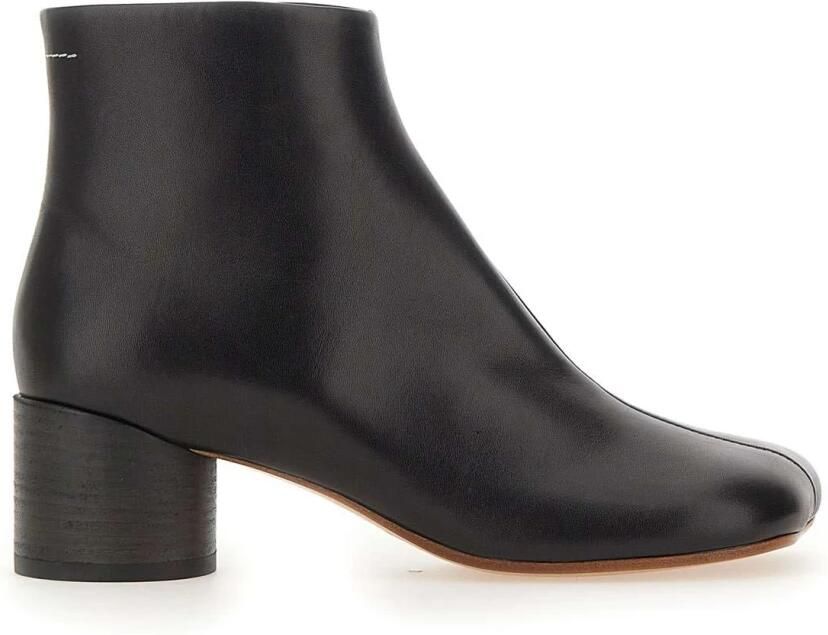 MM6 Maison Margiela Beige-Wierook Leren Anatomische Enkellaarzen Beige Dames - Foto 2