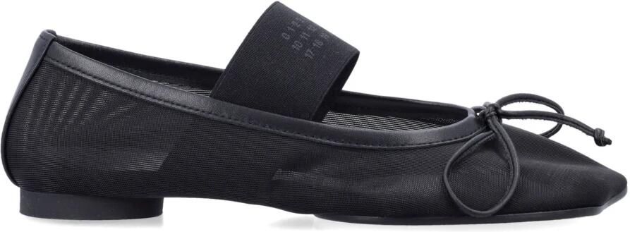 MM6 Maison Margiela Zwarte Mesh Ballerina's met Elastische Band - Foto 9