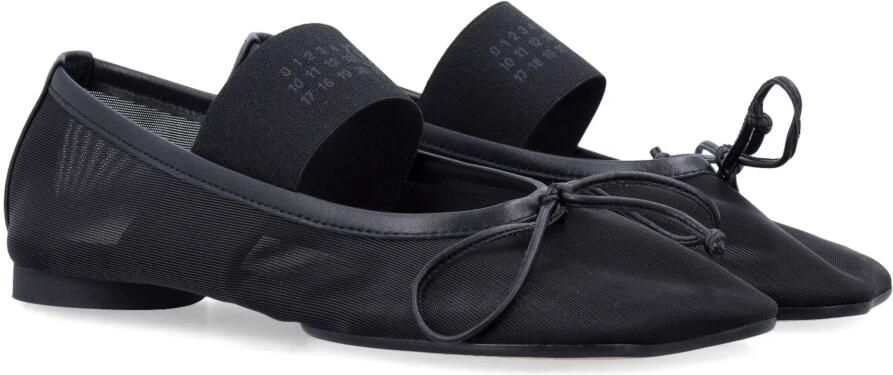 MM6 Maison Margiela Zwarte Mesh Ballerina's met Elastische Band - Foto 7