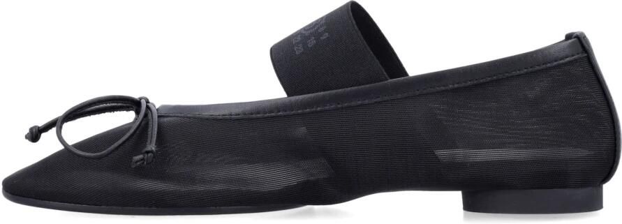 MM6 Maison Margiela Zwarte Mesh Ballerina's met Elastische Band - Foto 11