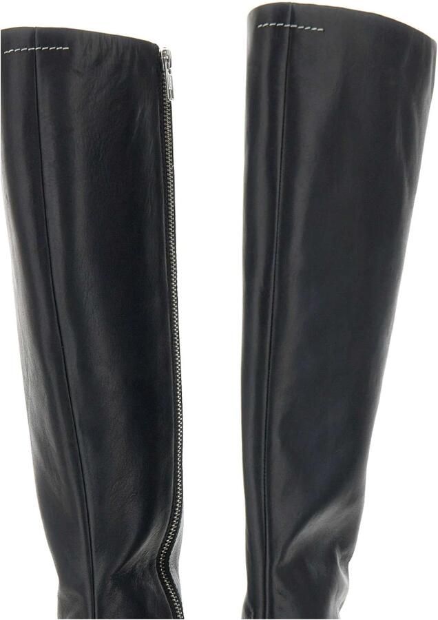 MM6 Maison Margiela Zwarte leren kniehoge laarzen - Foto 2