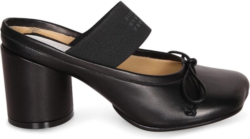 MM6 Maison Margiela Zwarte elastische band blokhak sandalen