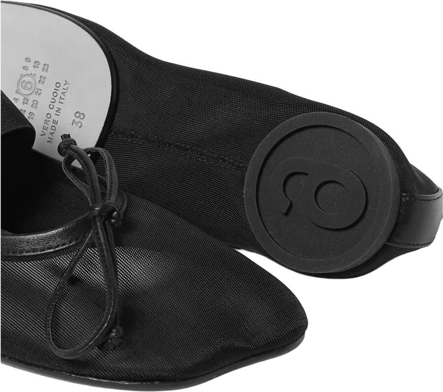 MM6 Maison Margiela Zwarte Mesh Ballerina's met Elastische Band - Foto 2
