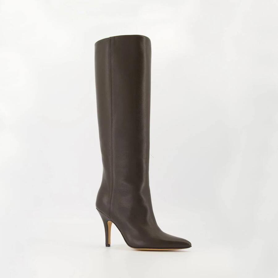 MM6 Maison Margiela Bruine leren laarzen puntige neus