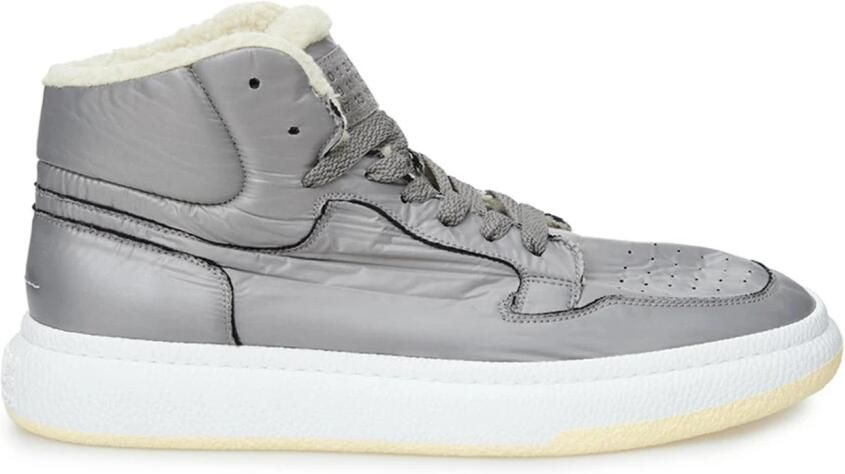MM6 Maison Margiela Grijze hoge sneakers met bont - Foto 2