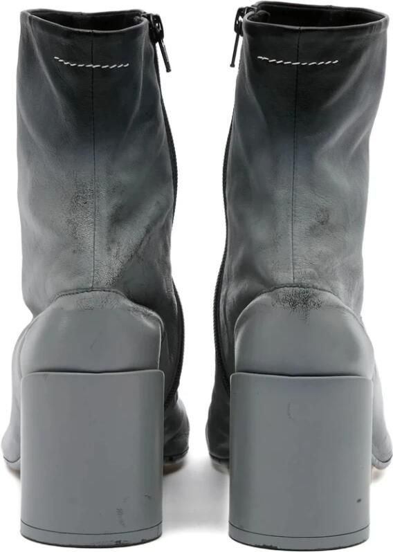 MM6 Maison Margiela Grijze Tabi Teen Chunky Hak Schoenen