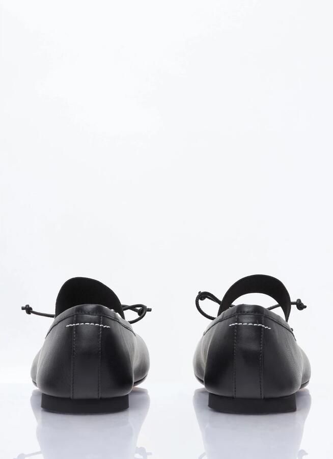 MM6 Maison Margiela Zwarte leren anatomische ballerina's Black Dames