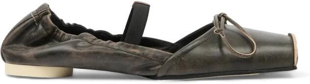 MM6 Maison Margiela Leren Ballerina's met Vierkante Neus
