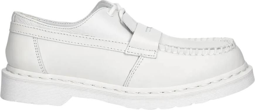 MM6 Maison Margiela Witte Leren Loafers met Bovenste Veters