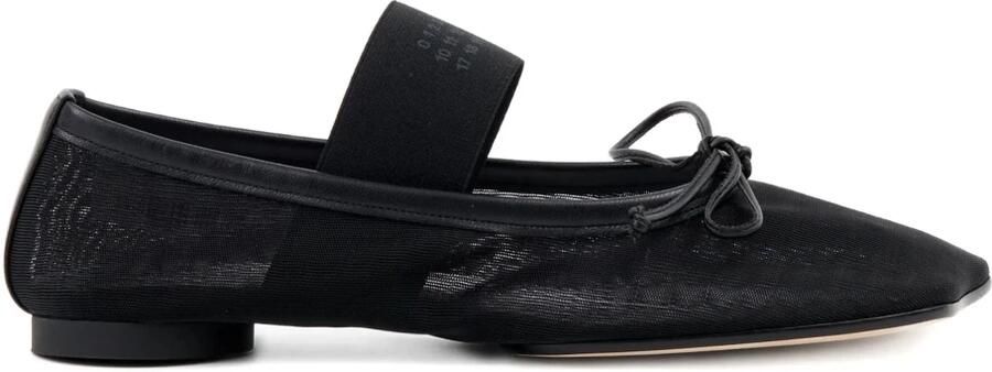 MM6 Maison Margiela Zwarte Mesh Ballerina's met Elastische Band