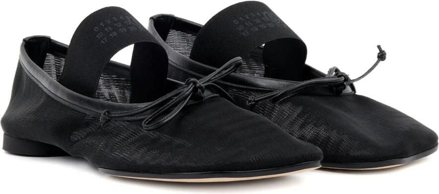 MM6 Maison Margiela Zwarte Mesh Ballerina's met Elastische Band - Foto 6