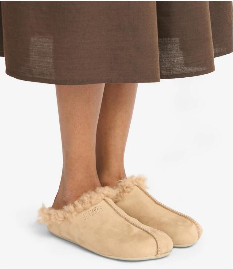 MM6 Maison Margiela Suede Faux Shearling Slipper - Foto 3