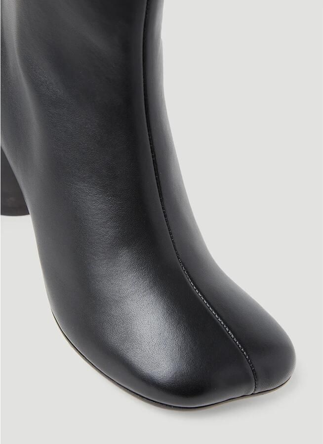 MM6 Maison Margiela Boots Anatomical Black Nappa Leather Ankle Boots in zwart