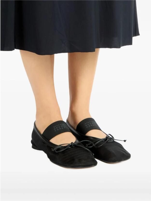 MM6 Maison Margiela Zwarte Mesh Ballerina's met Elastische Band - Foto 4