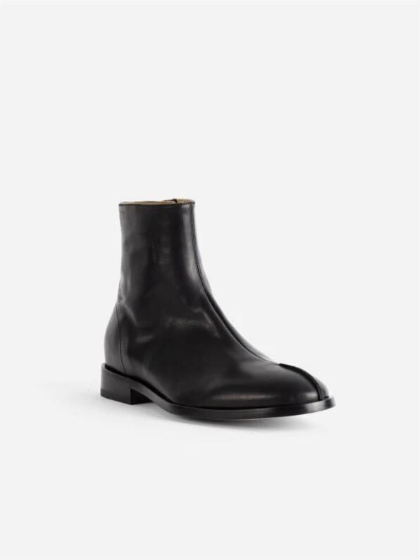 MM6 Maison Margiela Zwarte Leren Enkellaarzen