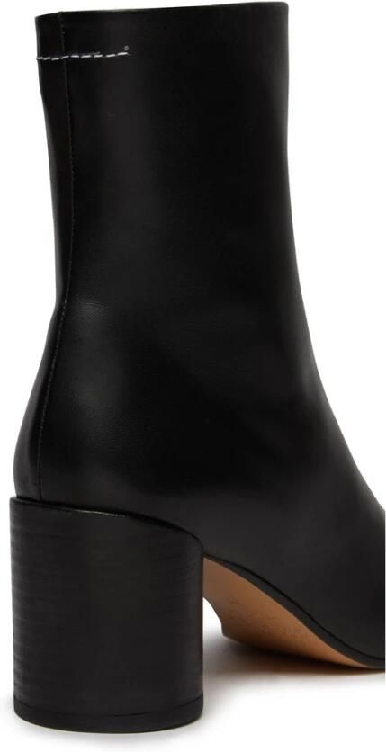 MM6 Maison Margiela Zwarte Leren Hoge Blokhak Schoenen - Foto 5