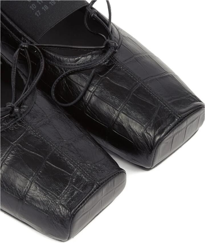 MM6 Maison Margiela Zwarte platte schoenen met strikdetail