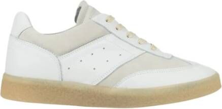 MM6 Maison Margiela Replica Leren Sneaker met Suède Inzetstukken White Dames