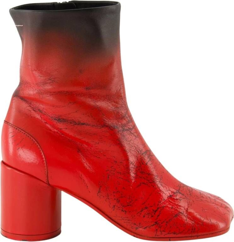 MM6 Maison Margiela Rode Anatomische Enkellaarzen