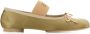 MM6 Maison Margiela Iconische Geborduurde Ballerina's met Leren Blokhak Beige Dames - Thumbnail 1
