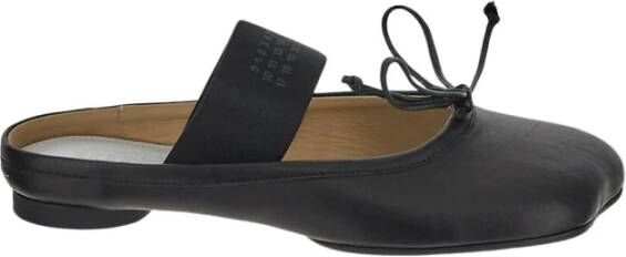 MM6 Maison Margiela Nappa Leren Strik Detail Platte Schoenen Black Dames
