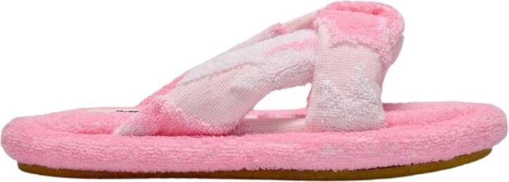 MM6 Maison Margiela Slippers in roze Terry -doek Roze Dames