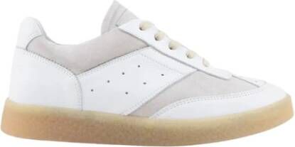 MM6 Maison Margiela Replica Leren Sneakers met Contrasterende Suède Inzetstukken White Dames