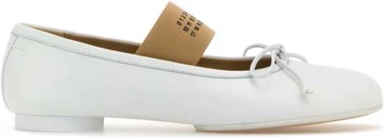 MM6 Maison Margiela Witte Leren Anatomische Ballerina's