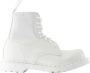 MM6 Maison Margiela Witte Leren Enkellaarzen Ronde Neus - Thumbnail 1