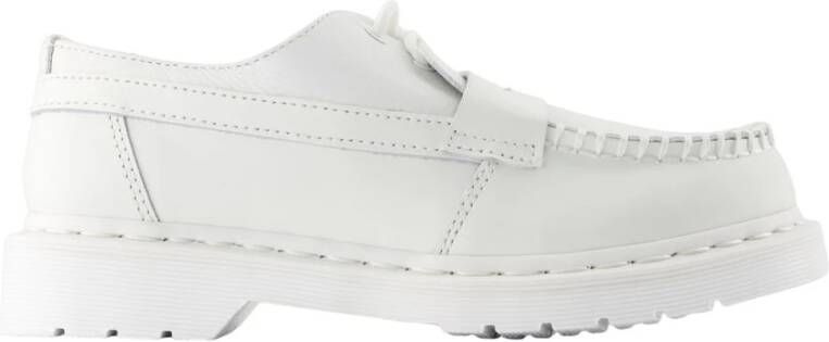 MM6 Maison Margiela Witte Leren Loafers met Bovenste Veters
