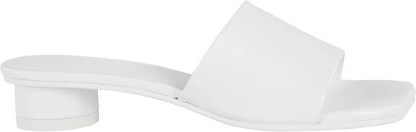 MM6 Maison Margiela Witte leren sandaal met logoband