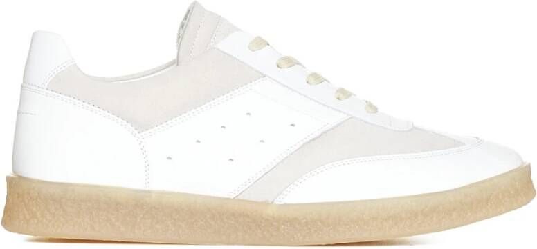 MM6 Maison Margiela Witte Panel Low-Top Sneakers White Heren