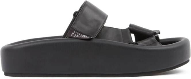 MM6 Maison Margiela Witte Slip-On Plateau Sandalen Black Dames