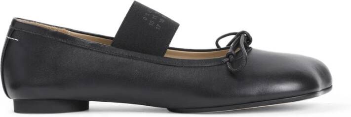 MM6 Maison Margiela Zwarte leren anatomische ballerina's Black Dames