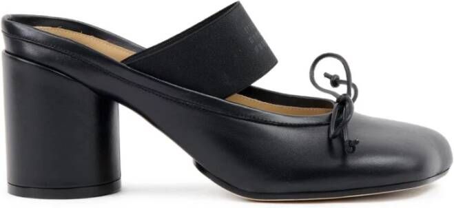 MM6 Maison Margiela Zwarte elastische band sandalen middelhoge hak