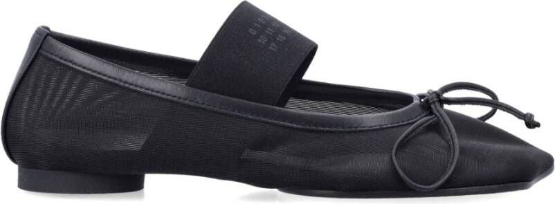 MM6 Maison Margiela Zwarte Gesloten Ballerina's Anatomische Numerieke Schoenen