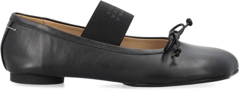 MM6 Maison Margiela Zwarte Gesloten Balletflats met Strik