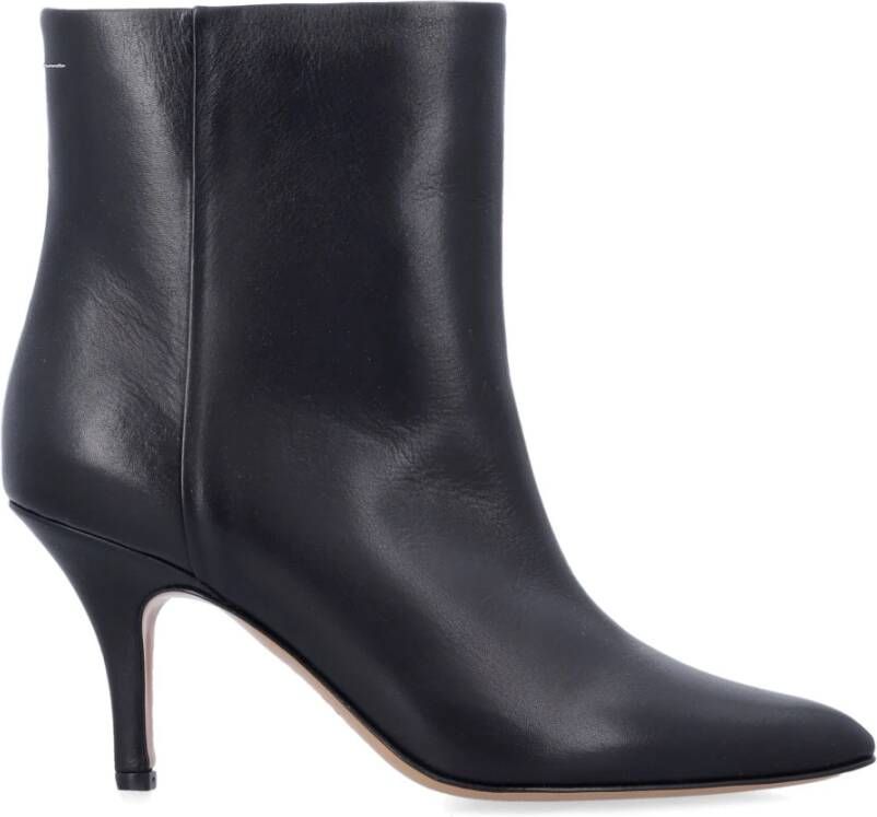 MM6 Maison Margiela Zwarte gesloten teen stiletto enkellaarzen