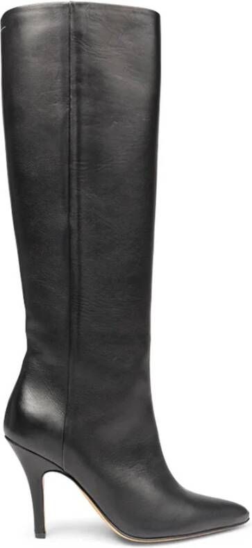 MM6 Maison Margiela Zwarte hoge laarzen met tijdloze elegantie