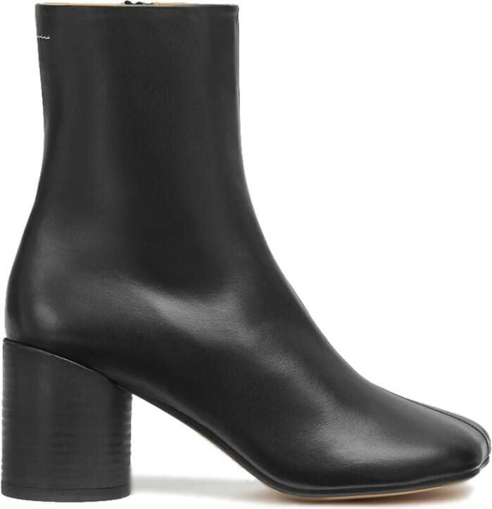 MM6 Maison Margiela Zwarte Leren Anatomische Laarzen met Hak Black Dames