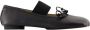 MM6 Maison Margiela Zwarte Leren Ballerina Ronde Neus Instapper Black Dames - Thumbnail 1